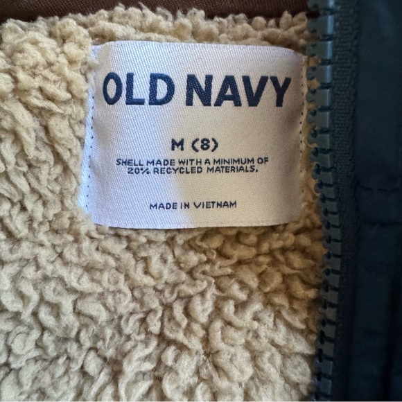 Old Navy Sherpa Hooded Utility Jacket Flap-Pocket Boys size 8 - Picture 4 of 5